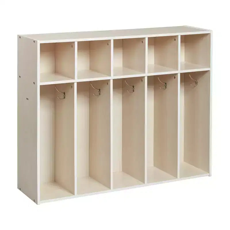 Vestiaire à 5 sections pour enfants avec rangement casier, contreplaqué de bouleau, 114,9 cm (45,25 po) de largeur