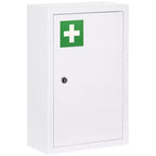 Armoire à pharmacie en acier verrouillable, 3 étagères, fixation murale, blanche, 45,7 cm (H) x 30,5 cm (L)