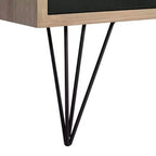 Meuble TV Buffet Moderne, Chêne Clair & Noir, MDF, 120 cm L, Convient aux TV 50"