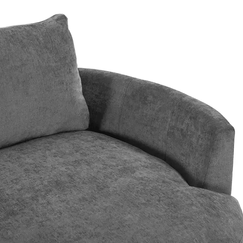Canapé courbé rembourré de 268 cm, 3 places avec 3 oreillers, tissu chenille
