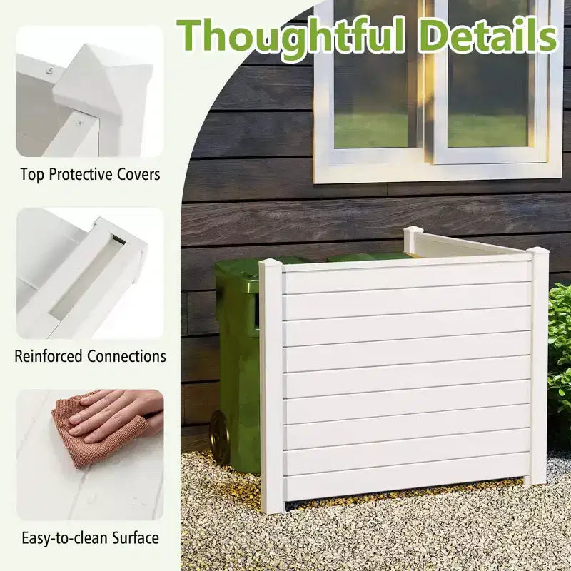 Brise-vue pour climatiseur avec piquets de terre, 122 cm (L) x 95 cm (H)