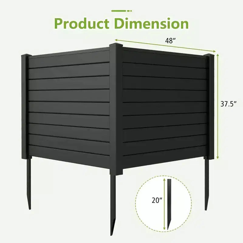 Brise-vue pour climatiseur avec piquets de terre, 122 cm (L) x 95 cm (H)