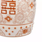 Tabouret de jardin en céramique chinoiserie Double Bonheur 18", bleu