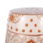 Tabouret de jardin en céramique chinoiserie Double Bonheur 18", bleu