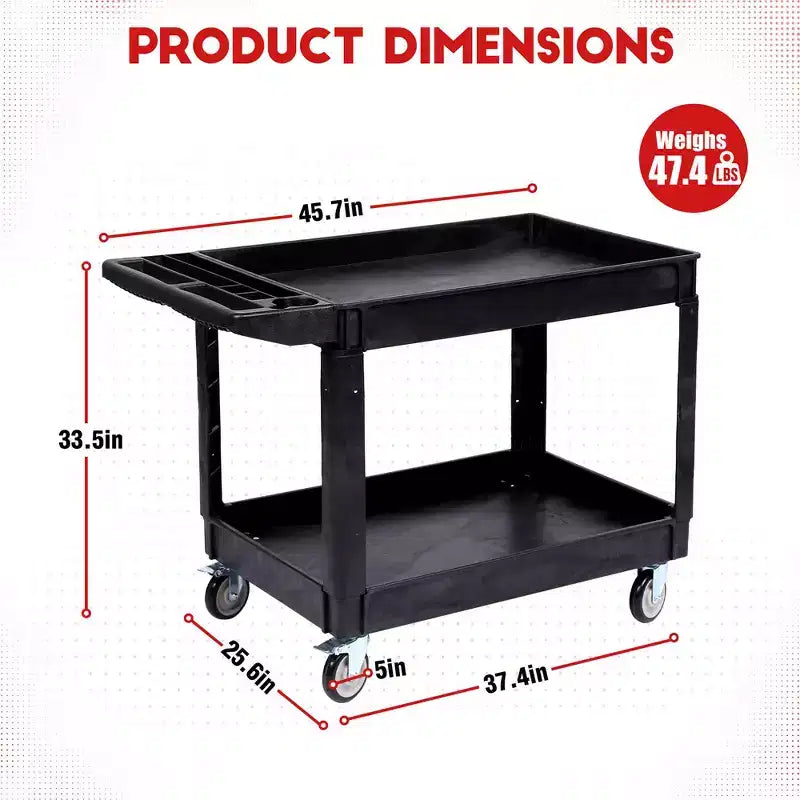 Chariot de transport en polypropylène renforcé de 250 kg avec roues pivotantes verrouillables