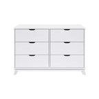 Commode moderne mi-siècle à 6 tiroirs en pin massif