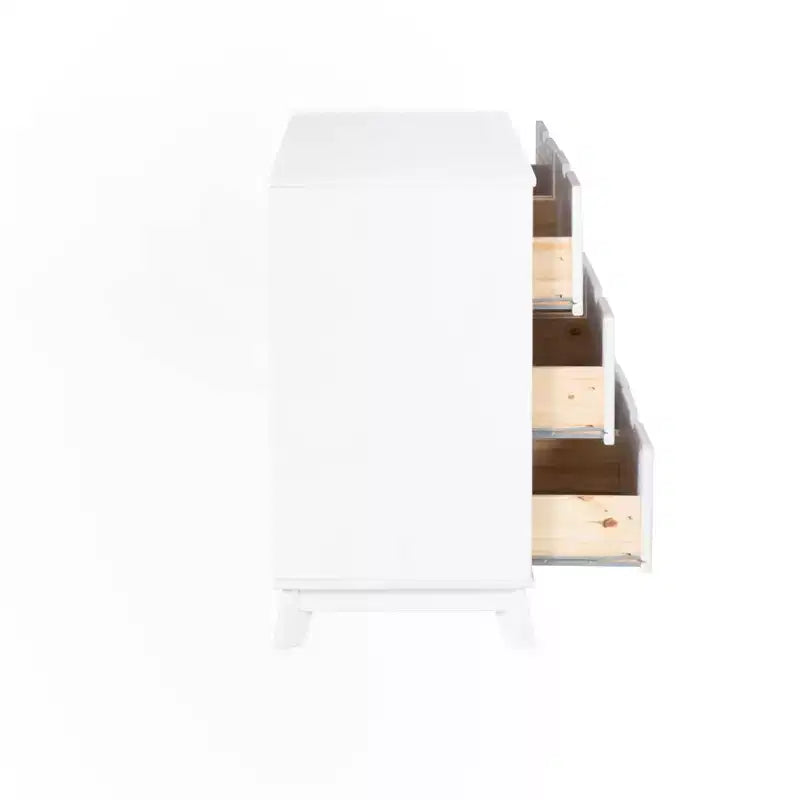 Commode moderne mi-siècle à 6 tiroirs en pin massif