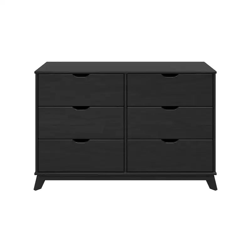 Commode moderne mi-siècle à 6 tiroirs en pin massif