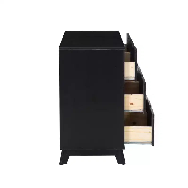 Commode moderne mi-siècle à 6 tiroirs en pin massif
