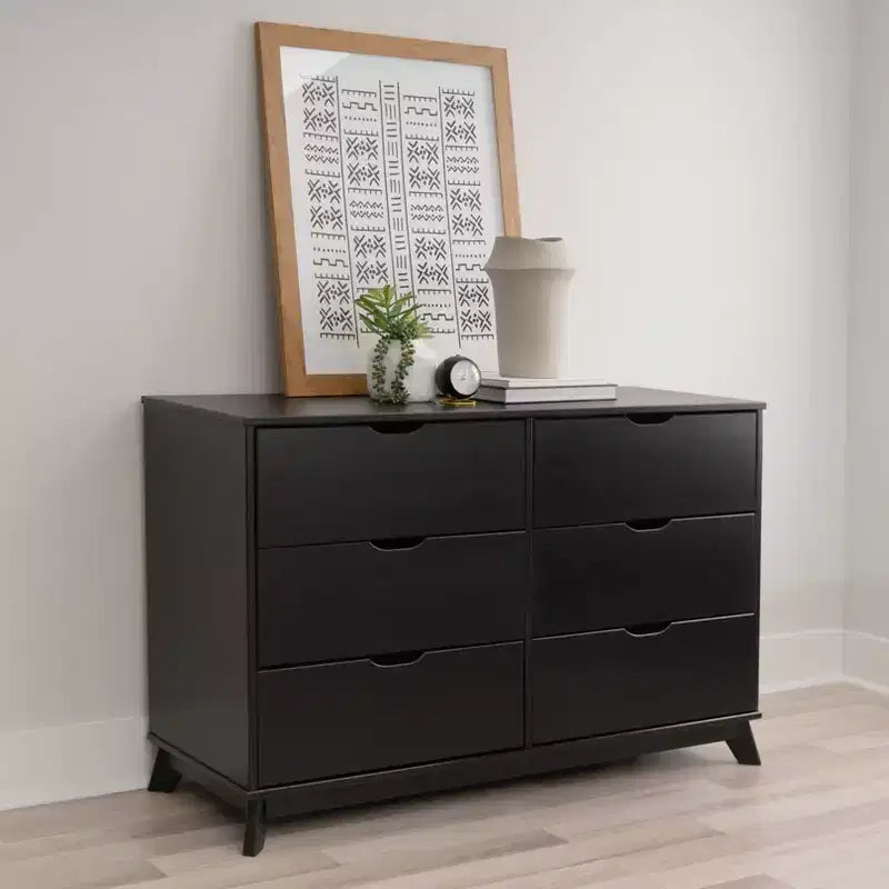 Pensy Solid Wood Mid-Century Modern 6 Drawer Dresser - Powell