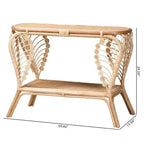 Console en rotin naturel bohème à 2 niveaux