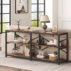 Console 3 tiroirs de 70,9 po, entrée de couloir, bois et métal, capacité de 300 lb