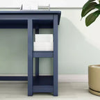 Bureau d'angle en L en bois massif avec étagères de rangement, 140,3 cm de largeur, pour bureau à domicile